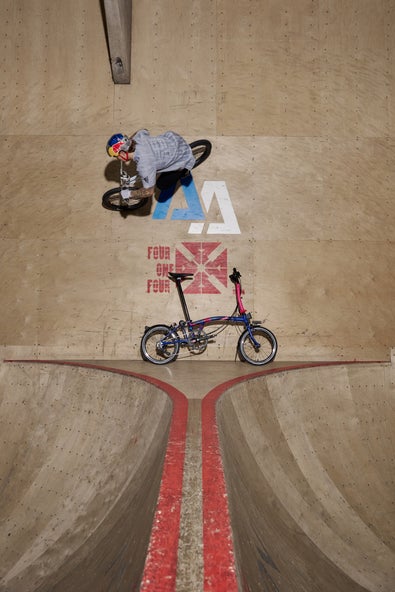 Kieran Reilly, Team GB Freestyle BMX rider, on the Brompton Paris Edition folding bike