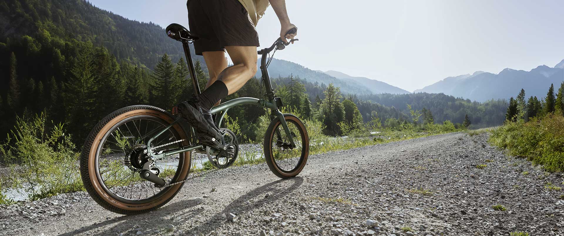 A man riding the G Line on a country road