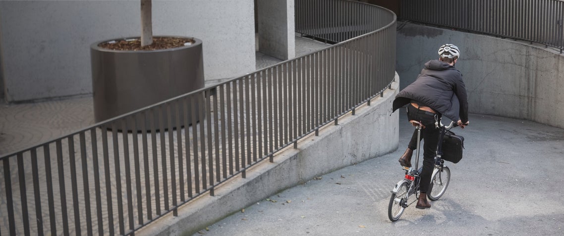 A man with a Brompton Explore