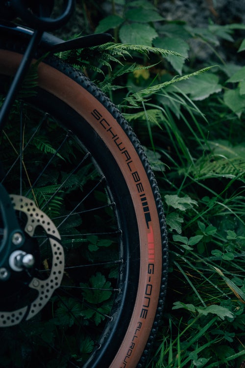 close up of a brompton g line wheel