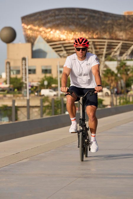 ben riding ineos britannia t line brompton bike 