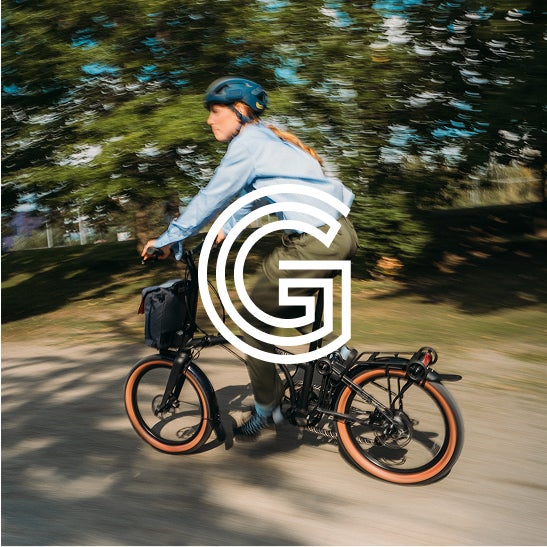 G Line bike with G logo overlaid