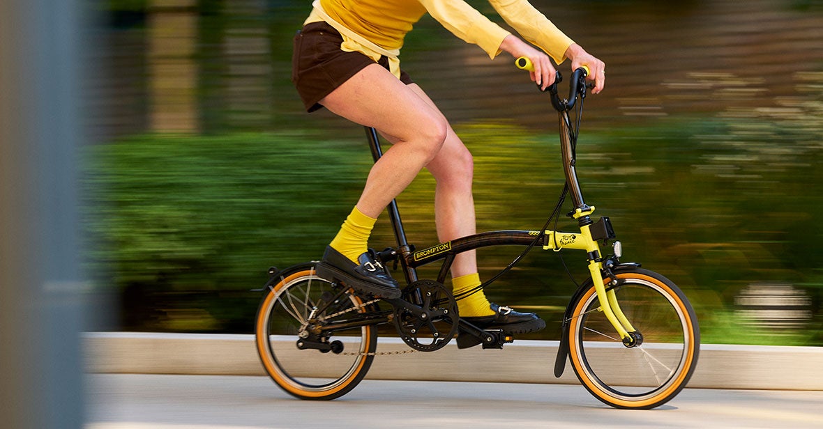 Brompton x Tour de France C Line being ridden